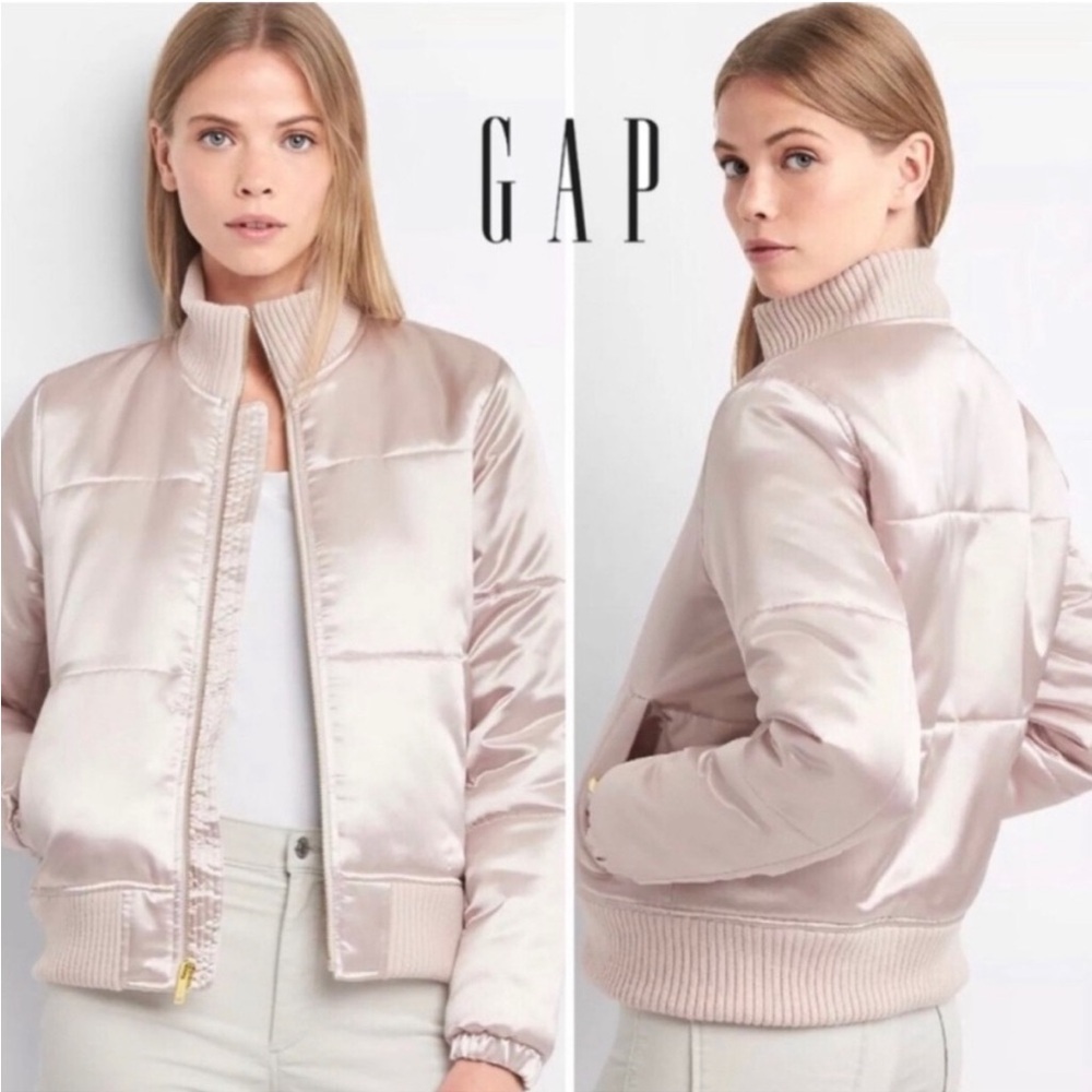 Gap Pink Satin Puffer Jacket NWT